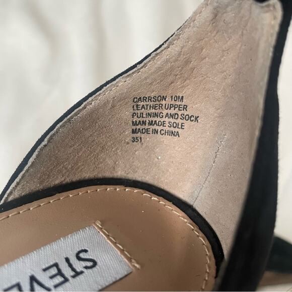 Steve Madden Carrson high heel sandal black suede pumps size 10 - Picture 11 of 12